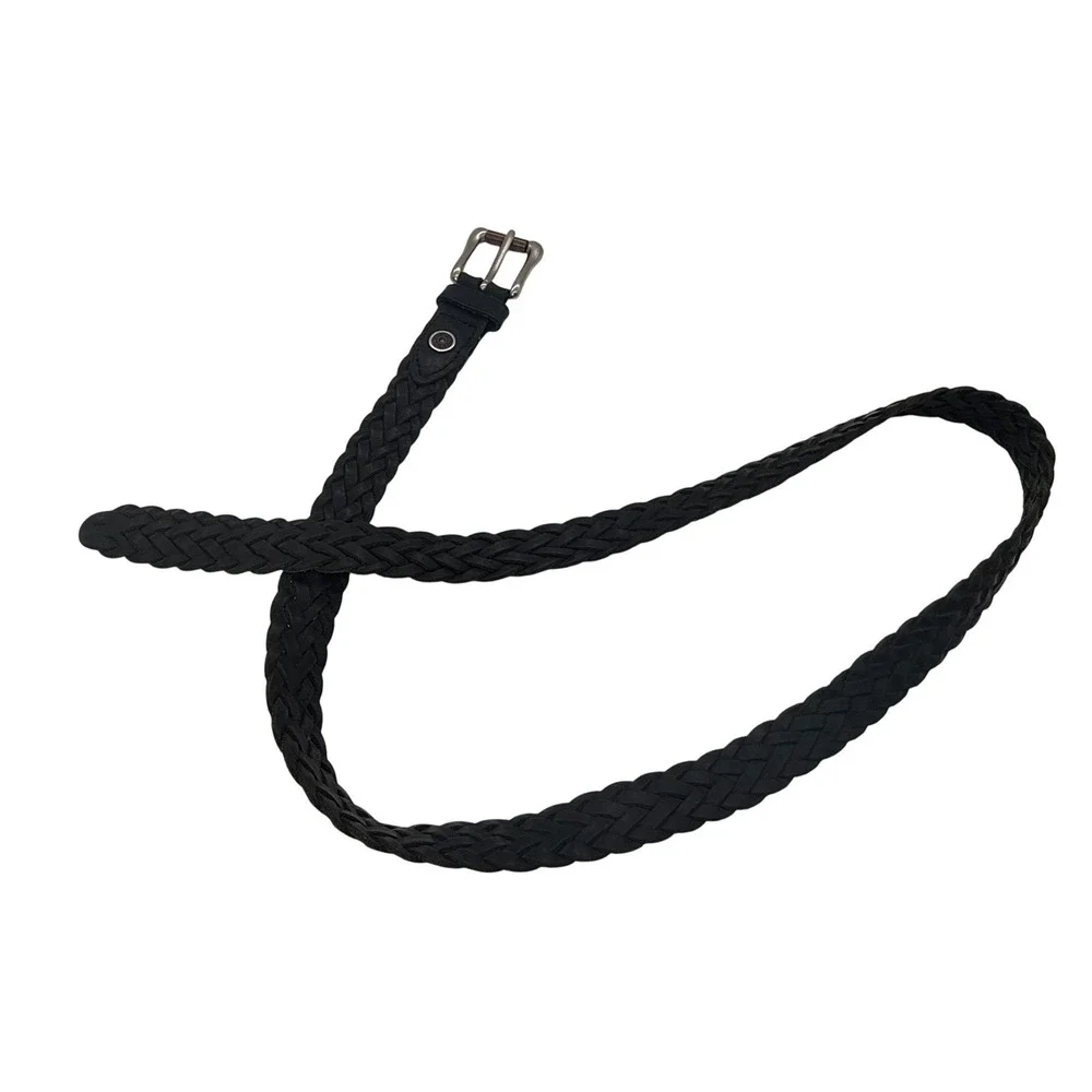 Levi's Genuine‎ Leather Braided Belt Black Woven Western Boho Size 36/90 47